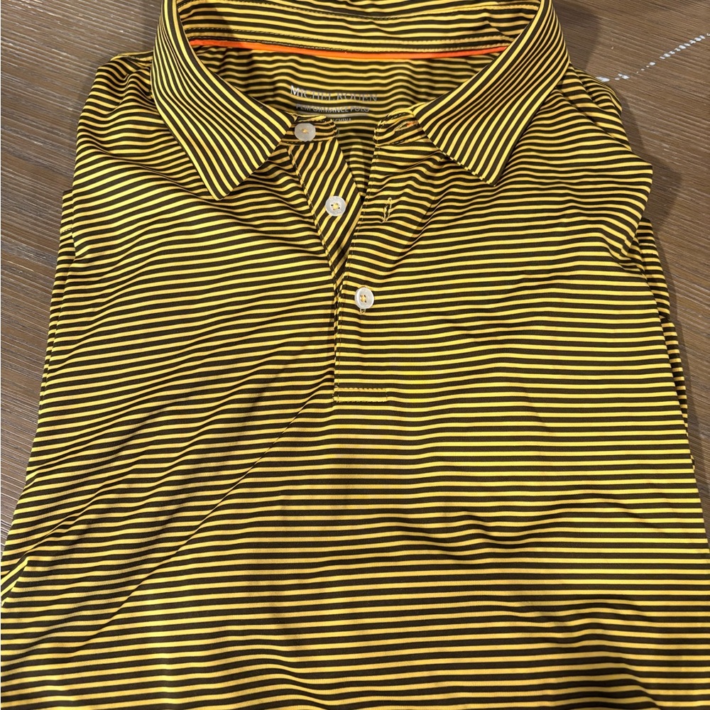 Yellow and Black Striped Polo Shirt